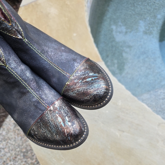 Nwot L'ARTISTE SPRING STEP Stylish Multicolor Ankle Boots 39us 9 - Picture 4 of 15